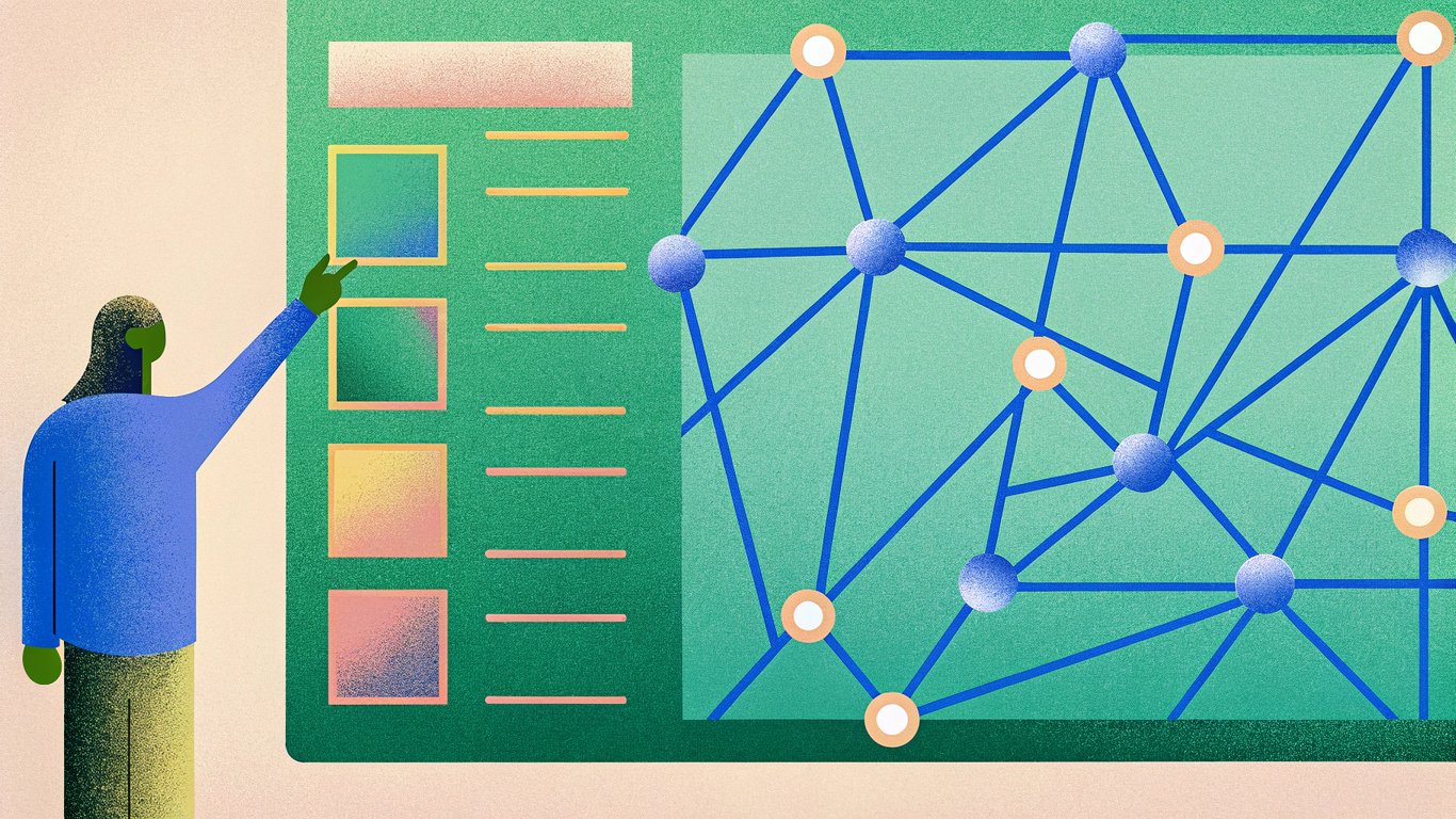 An AI system processing brand data to make recommendations.