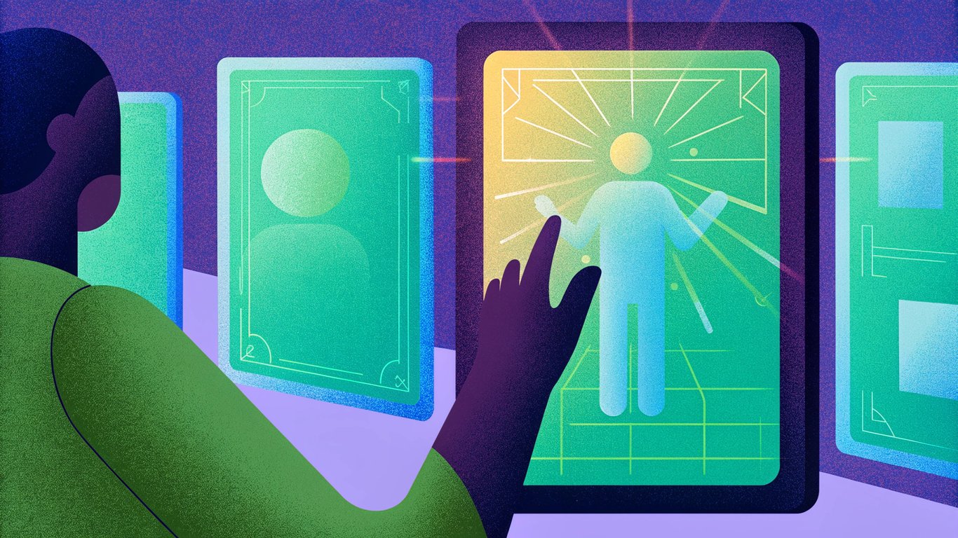 Illustration of a user interacting with an AI assistant, representing a shift in information discovery.