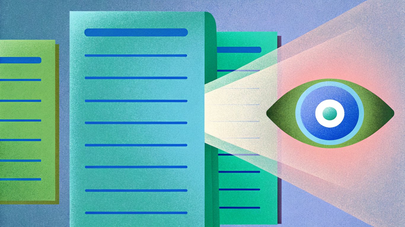 Illustration of a well-structured document with clear headings and lists, easily processed by an AI.