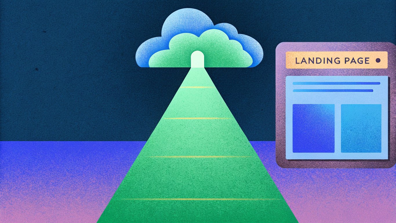 Illustration of a clear user journey from AI discovery to a website with a prominent call-to-action.